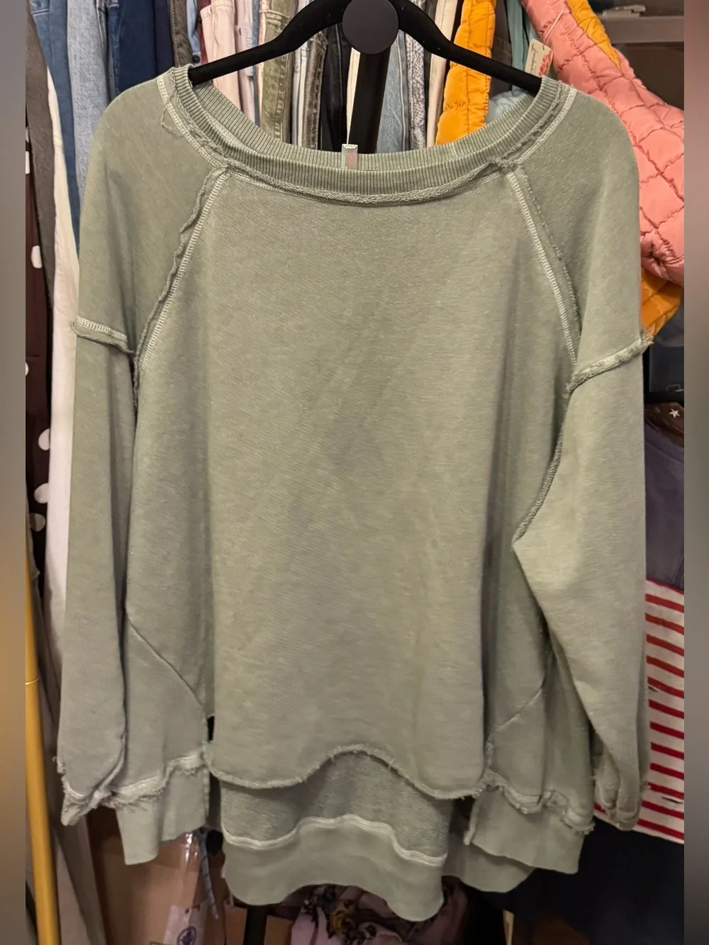 NWOT Free People FP Movement One To Beat Pullover - Eucalyptus green - XS